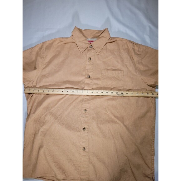 Wrangler Shirt Mens XL Button Up Orange White Micro Houndstooth Cotton - Picture 8 of 9